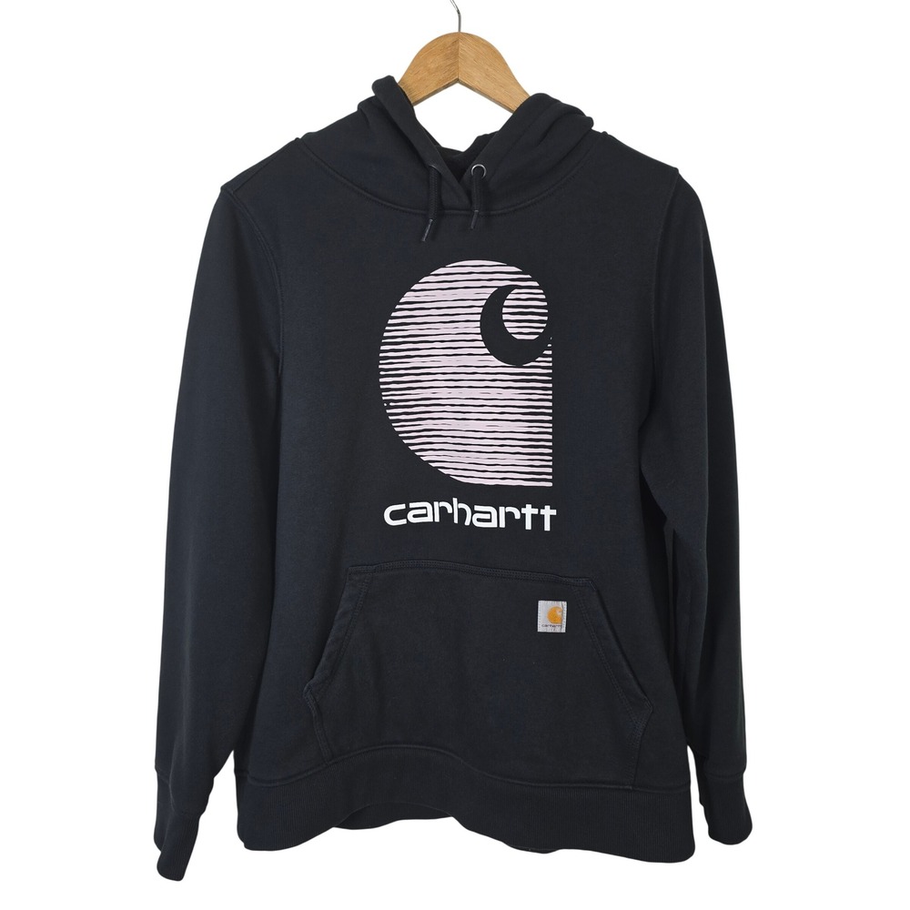 Carhartt‎ Kids Black Rain Defender Relaxed Fit Graphic Hoodie Size L 12-14